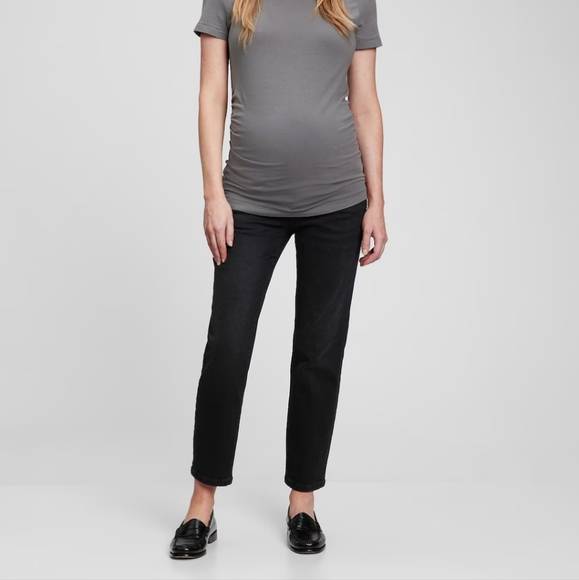 Maternity True Waistband Full Panel Girlfriend Jeans - Picture 1 of 10
